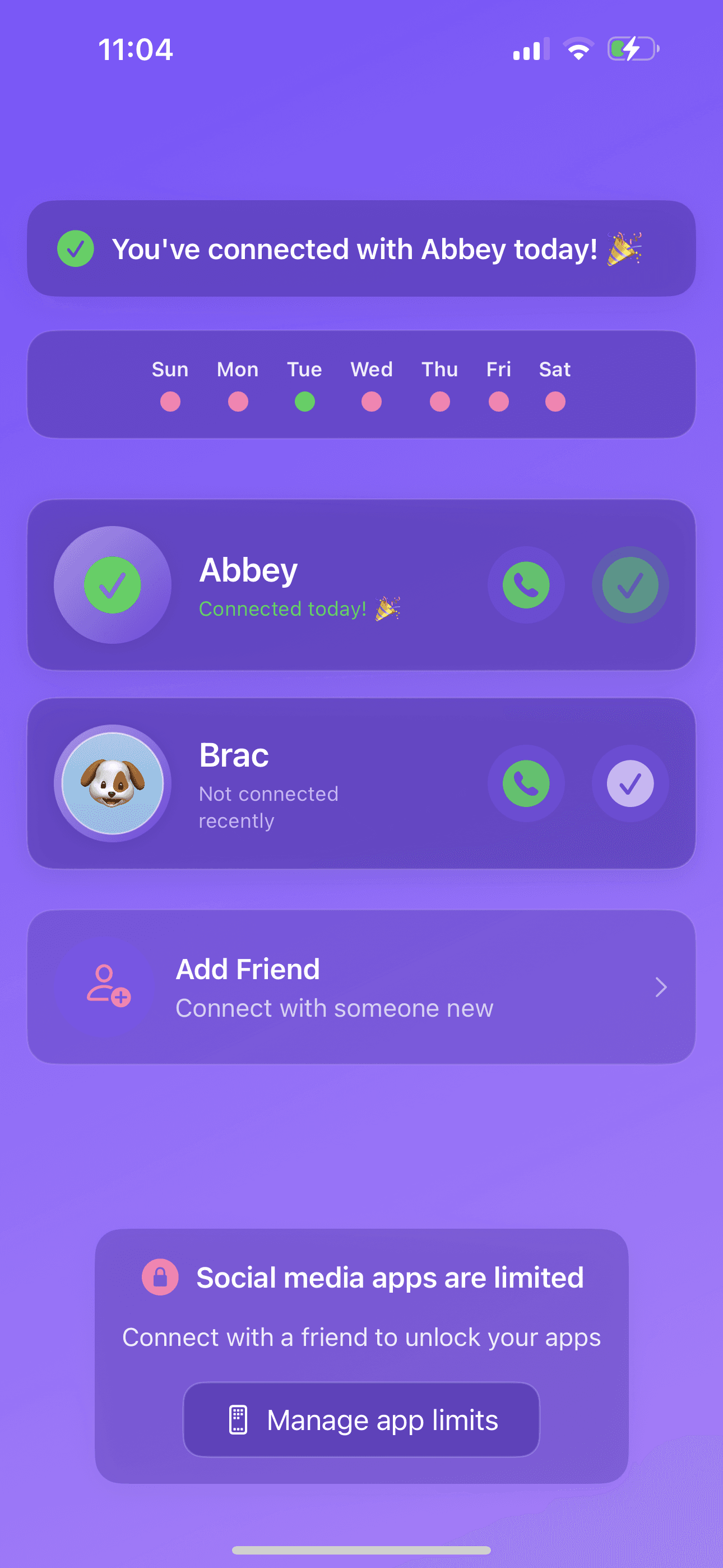 Dashboard - Track your connections and progress